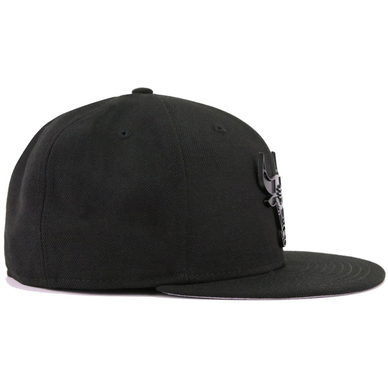 Bull Black Metal Badge Cap