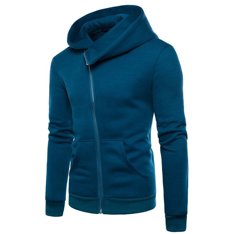 Slim Fit Curved Zipper Hoodies